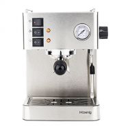 H.Koenig EXP530 Espresso Machine / 1,7 L Wassertank / Warmeplatte / Milchschaumduese / 15 bar / Edelstahl / silber