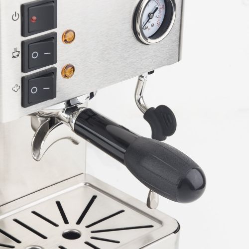  H.Koenig EXP530 Espresso Machine / 1,7 L Wassertank / Warmeplatte / Milchschaumduese / 15 bar / Edelstahl / silber