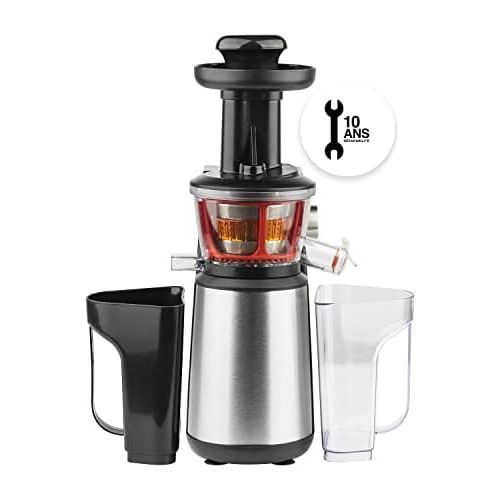  H.Koenig GSX12 Entsafter / Slow juicer / 1 L Fassungsvermoegen / 400 W / Tropfstopsystem / mit Tresterbehalter / Edelstahl / schwarz