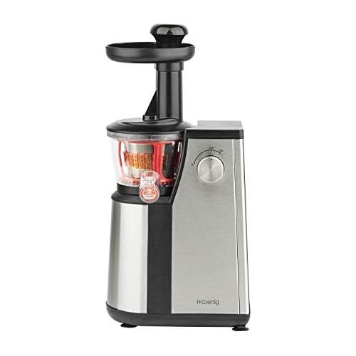  H.Koenig GSX12 Entsafter / Slow juicer / 1 L Fassungsvermoegen / 400 W / Tropfstopsystem / mit Tresterbehalter / Edelstahl / schwarz