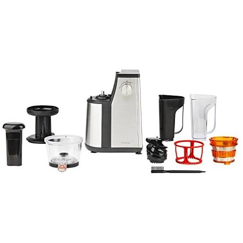  H.Koenig GSX12 Entsafter / Slow juicer / 1 L Fassungsvermoegen / 400 W / Tropfstopsystem / mit Tresterbehalter / Edelstahl / schwarz