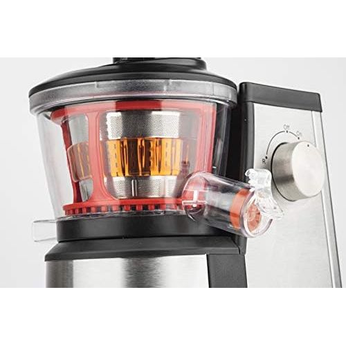  H.Koenig GSX12 Entsafter / Slow juicer / 1 L Fassungsvermoegen / 400 W / Tropfstopsystem / mit Tresterbehalter / Edelstahl / schwarz