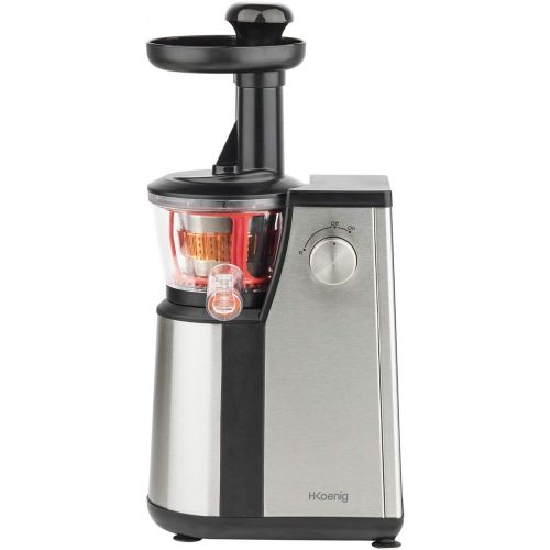  H.Koenig GSX12 Entsafter / Slow juicer / 1 L Fassungsvermoegen / 400 W / Tropfstopsystem / mit Tresterbehalter / Edelstahl / schwarz