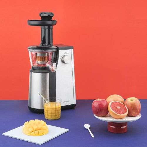  H.Koenig GSX12 Entsafter / Slow juicer / 1 L Fassungsvermoegen / 400 W / Tropfstopsystem / mit Tresterbehalter / Edelstahl / schwarz