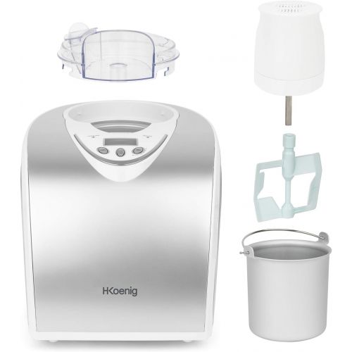  H.Koenig professionelle Eismaschine HF180 - Elektrisch - 1 L - 135 W - Kuehlfunktion - Schnelle Zubereitung - Eis, Frozen Joghurt und Sorbet