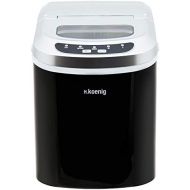 [아마존베스트]H.Koenig Eiswuerfelmaschine KB12 - ca. 12 kg Eiswuerfel pro Tag, Produktionszeit 6-13 min. - 2 Eiswuerfelgroessen - Wasserstandsanzeige, 90 W - Edelstahl - schwarz