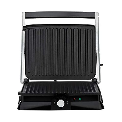  [아마존베스트]H.Koenig GR20 Contact Grill, Fully Hinged, metallic