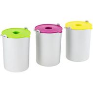 [아마존베스트]H.Koenig BO325 Ice Bucket for HF250 Ice Cream Machines 1.5 L 3x Containers in Silver, Lid in Green, Pink and Yellow