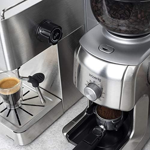  [아마존베스트]H.Koenig Electric Grinder GRD830 Professional Grit 16 Grinding Sizes Powerful 130W Capacity 400g Grinder Aluminium Body Ground Coffee Easy Clean 130W