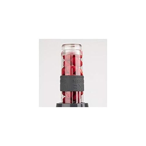  H.Koenig Smoothie Maker SMOO9 Mini Standmixer Mini Blender 300 Watt 570 ml Edelstahl 2 Kunststofflaschen BPA frei, Grau