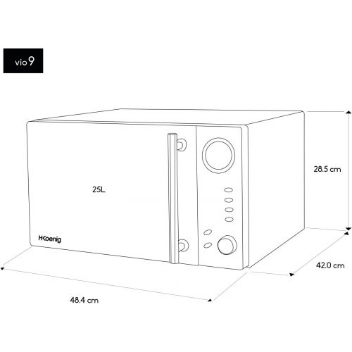  [아마존베스트]H.Koenig VIO9 Microwave, 900 W, 25 Litre Cooking Chamber, Microwave with Grill and Combinable Cooking Functions, 10 Automatic Cooking Programs, Glossy Black