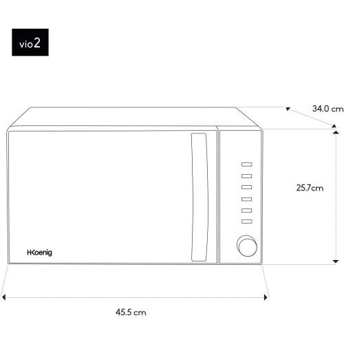  [아마존베스트]H.Koenig VIO2 Microwave VIO2-20L Turntable 24.5 cm Multifunction 6 Heat Settings and Defrost Function Timer up to 30 Mins Powerful 700 W Plastic 20 Litres