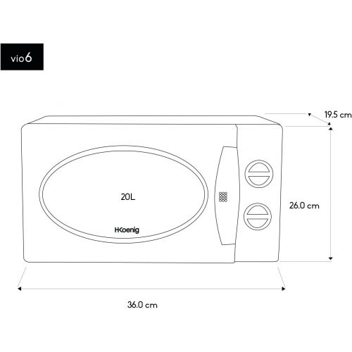  [아마존베스트]H.Koenig VIO6 Microwave / 20 L Capacity / Plate Diameter 24.5 cm / 5 Programmes / Defrost Function / 700 W / White