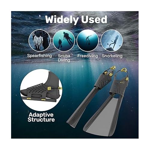  Folding Fins - Scuba Diving Full Foot Fins - Lightweight and Durable