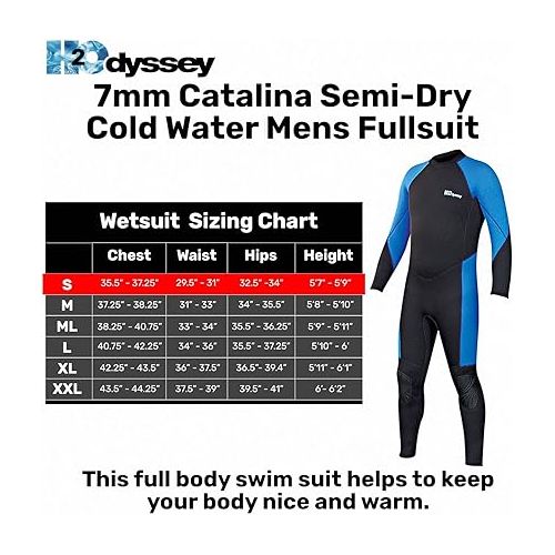  Catalina 7mm Men's Semi-Dry Wetsuit - Cold Water Deep Sea Swim Suit