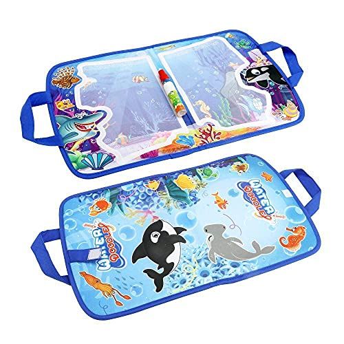  [아마존베스트]H2o Doodle Water Doodle Mat-Aqua Magic Mat-Doodle Board for Road Trip Activities for Kids-Water Drawing Mat-Aqua Mat for Color Wonder(Sea Life T)