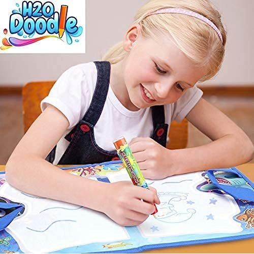  [아마존베스트]H2o Doodle Water Doodle Mat-Aqua Magic Mat-Doodle Board for Road Trip Activities for Kids-Water Drawing Mat-Aqua Mat for Color Wonder(Sea Life T)