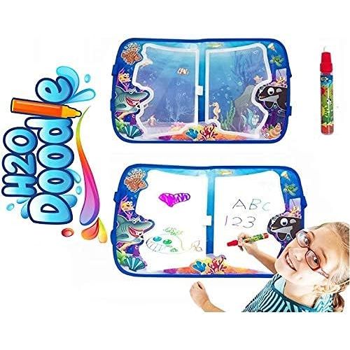  [아마존베스트]H2o Doodle Water Doodle Mat-Aqua Magic Mat-Doodle Board for Road Trip Activities for Kids-Water Drawing Mat-Aqua Mat for Color Wonder(Sea Life T)