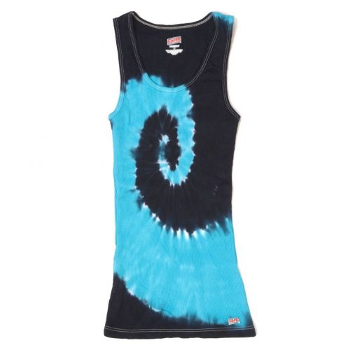  H3000B Boys TurquoiseNavy Spider Tie-dye 100-percent Cotton Soffe Tank Top