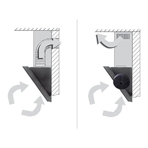  [아마존베스트]HAAG Vertical C Stainless Steel Black Glass LED Carbon Filter 60cm Extractor Hood Headless Recirculation Extractor