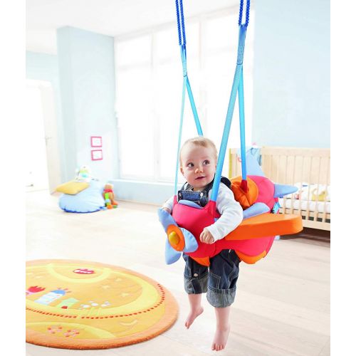  HABA Aircraft Swing  Indoor Mounted Baby Swing with Adjustable Straps, Seatbelt & Propeller for Ages...