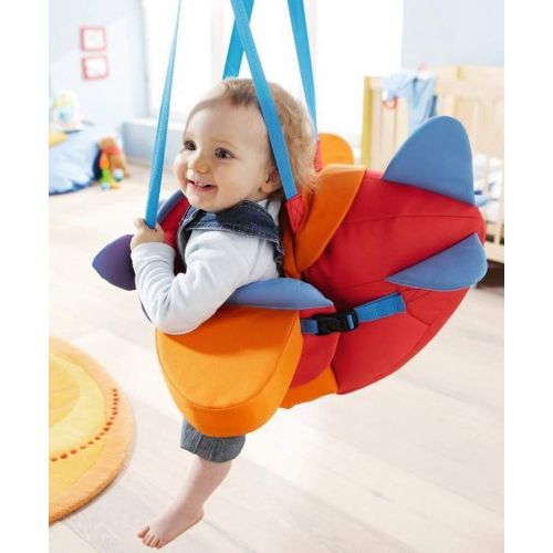  HABA Aircraft Swing  Indoor Mounted Baby Swing with Adjustable Straps, Seatbelt & Propeller for Ages...