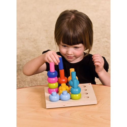  [아마존베스트]HABA Palette of Pegs - 32 Piece Wooden Pegging & Arranging Game for Ages 2 and Up