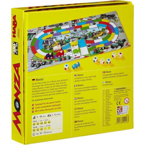  HABA Monza - A Car Racing Beginners Board Game Encourages Thinking Skills - Ages 5 and Up (Made in Germany)