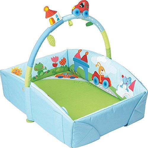  HABA Whimsy City Soft Fabric Play Gym with Detachable Arch - Use as a Play Surface, Changing Area or Small Bed