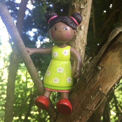  HABA Little Friends Naomi - 4 African American Bendy Girl Doll Figure with Pig Tails