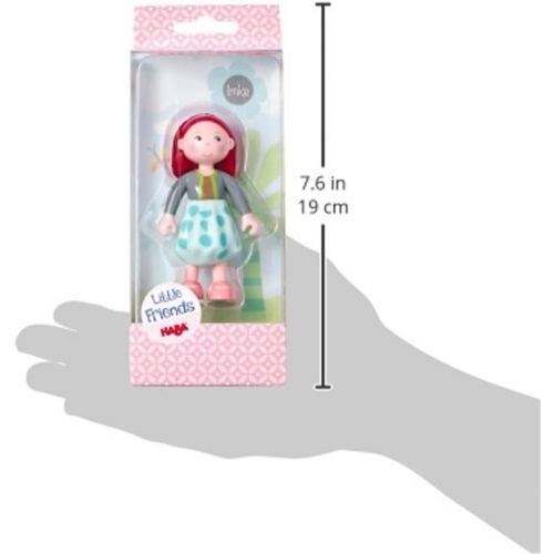 HABA Little Friends Imke - 4 Dollhouse Doll Toy Figure with Red Hair & Headband