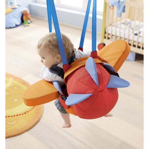  HABA Aircraft Swing  Indoor Mounted Baby Swing with Adjustable Straps, Seatbelt & Propeller for Ages 10 Months and Up