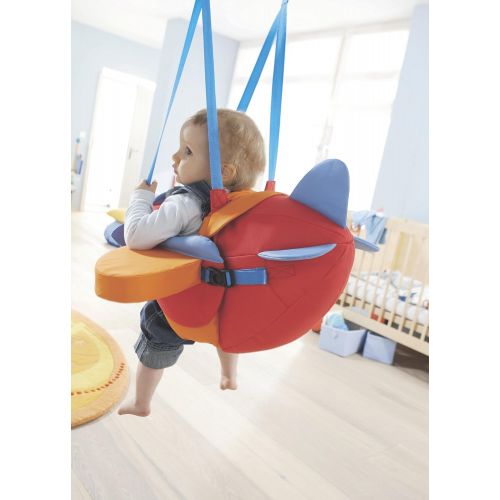  HABA Aircraft Swing  Indoor Mounted Baby Swing with Adjustable Straps, Seatbelt & Propeller for Ages 10 Months and Up