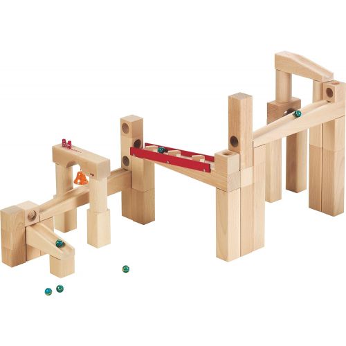  HABA Ball Track Large Basic Set - 42 Piece Wooden Marble Run for Beginner to Expert Architects Ages 3 to 10 (Made in Germany)