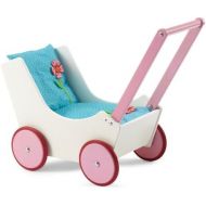 HABA Doll Pram Flowers - Wooden Doll Buggy with Bedding (Made in Germany)