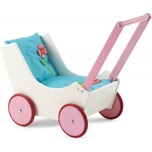  HABA Doll Pram Flowers - Wooden Doll Buggy with Bedding (Made in Germany)