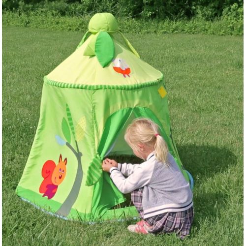  HABA Magic Forest Play Tent - Free-Standing Fabric Hut with Mesh Window and Door for Ages 18 Months and Up