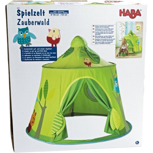  HABA Magic Forest Play Tent - Free-Standing Fabric Hut with Mesh Window and Door for Ages 18 Months and Up