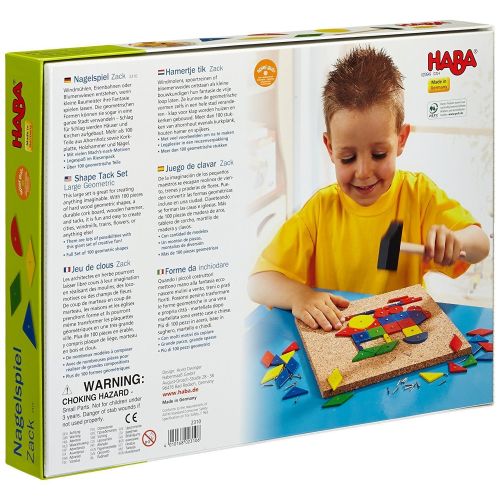  HABA Geo Shape Tack Zap Large Imaginative Design 100 Piece Set (Made in Germany)