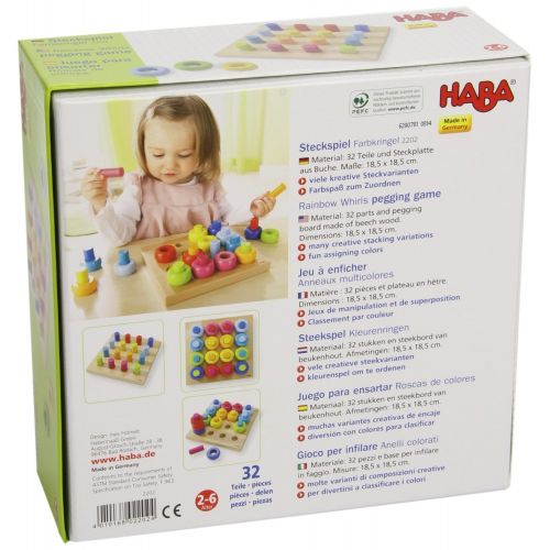  HABA Rainbow Whirls Pegging Game (Made in Germany)