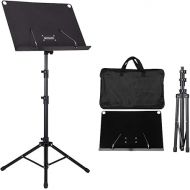 Sheet Music Stand Holder, Conductor Music Holder, Folding Orchestra Sheet, Metal Tripod Base, for Stage Studio Performance