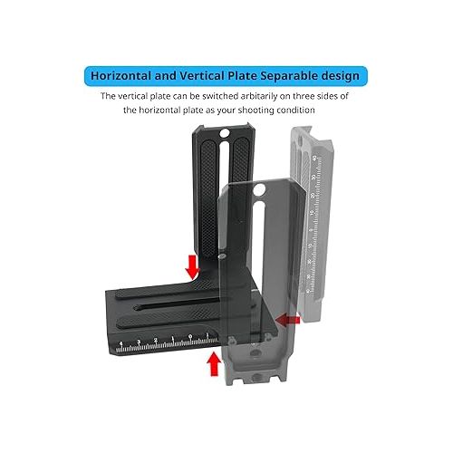  Aluminum L Bracket Vertical Horizontal Switching Handle Camera Quick Release Plate Compatible for Zhiyun Crane 2/Crane 3 Gimbal Stabilizer Tripod Monopod