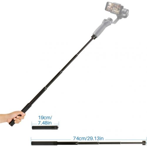  HAFOKO Handheld Adjustable Extension Rod Mount for Gimbal 29” Selfie Stick Pole Handle Compatible with Osmo Mobile 5 Osmo 4 Osmo 3 Osmo2/1 Smooth 5 Smooth 4 Smooth Q Smartphone Gim
