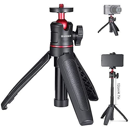  [아마존베스트]HAFOKO MT-08 Mini Smartphone Tripod Extendable Hand Extension Tripod Selfie Stick 1/4 Inch Stand Handle Desktop Tripod for Smartphone RX100 VII A6400 A6600 Cameras Vlogging Travel