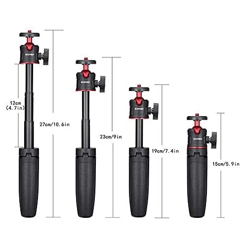  [아마존베스트]HAFOKO MT-08 Mini Smartphone Tripod Extendable Hand Extension Tripod Selfie Stick 1/4 Inch Stand Handle Desktop Tripod for Smartphone RX100 VII A6400 A6600 Cameras Vlogging Travel