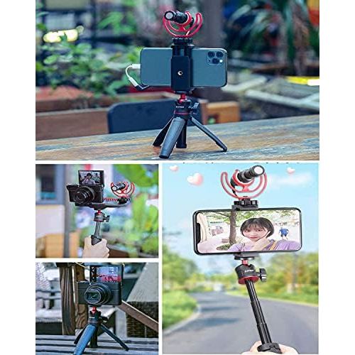  [아마존베스트]HAFOKO MT-08 Mini Smartphone Tripod Extendable Hand Extension Tripod Selfie Stick 1/4 Inch Stand Handle Desktop Tripod for Smartphone RX100 VII A6400 A6600 Cameras Vlogging Travel