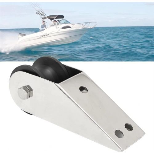  HAHFKJ Boat Bow Rubber Roller 316 Stainless Steel for Fixed Marine Yacht Docking Surface Polishing/Welding Pre-drilled Holes