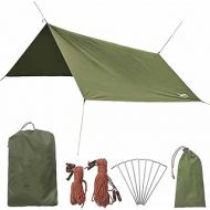 HAHFKJ Camping Waterproof Tarp Tent Hammock Tarp Rain Fly Picnic Mat with Carry Bag Outdoor Awning Beach Shelter