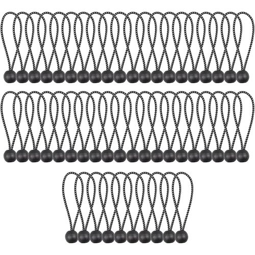  HAHFKJ 50pcs Elastic Tent Bungees Ball Fixing Tie Rope Tarp Awning Canopy Bungee Cords Strap Outdoor Camping Supply