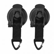 HAHFKJ 2Pcs Heavy Duty Suction Cups Tie Downs with Hooks for Car Tent Sucker Awning Windshield Camping Tarp Boat RV